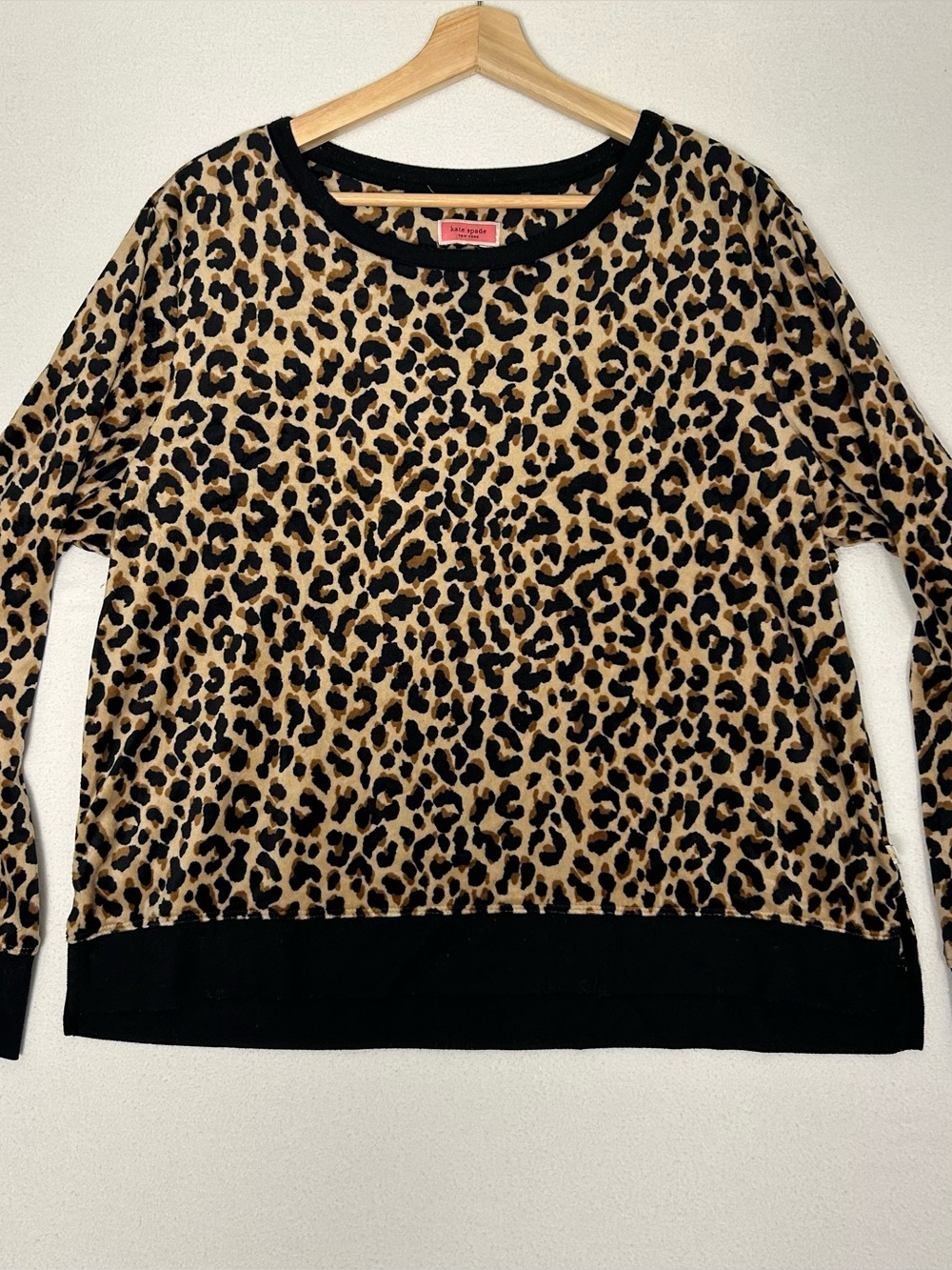 Kate Spade velour Leopard Print Crewneck/pants lounge wear set